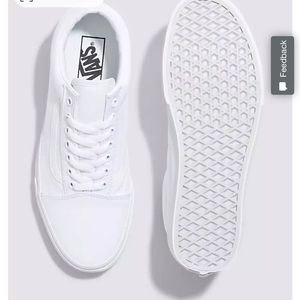 Triple White Old Skool Vans Mens 9 womens 10.5